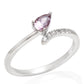 Strieborný Prsteň s Brazílskym Ametystom a Bielym Topásom