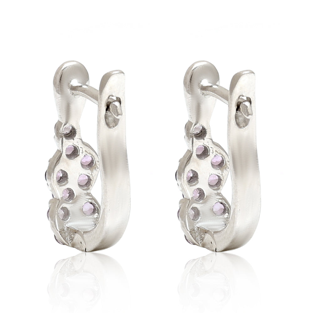 Strieborné Náušnice s Brazílskym Ametystom 2 