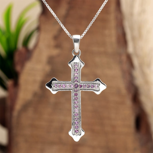 Strieborný Prívesok s Brazílskym Ametystom