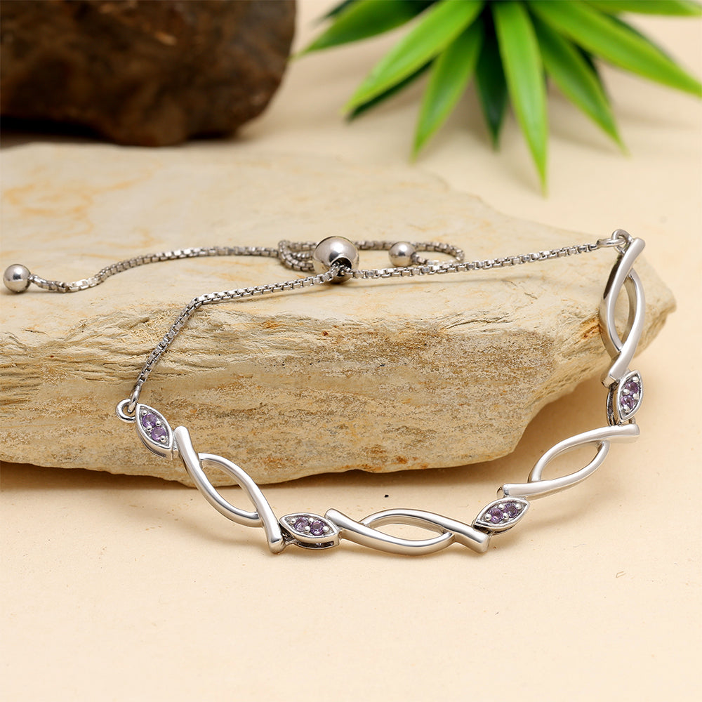 Strieborný Náramok s Brazílskym Ametystom 1 