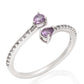 Strieborný Prsteň s Brazílskym Ametystom a Bielym Topásom