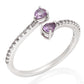 Strieborný Prsteň s Brazílskym Ametystom a Bielym Topásom