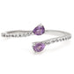 Strieborný Prsteň s Brazílskym Ametystom a Bielym Topásom