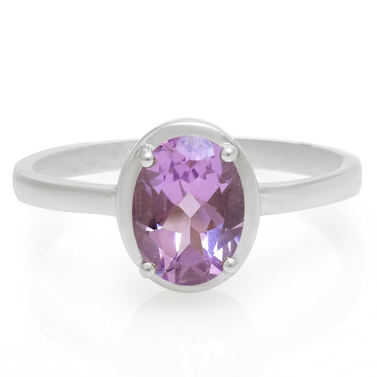 Strieborný Prsteň s Brazílskym Ametystom
