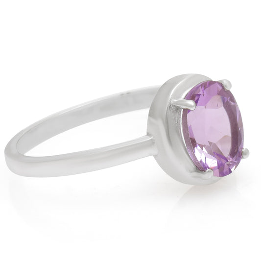 Strieborný Prsteň s Brazílskym Ametystom