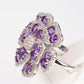 Strieborný Prsteň s Brazílskym Ametystom a Bielym Topásom