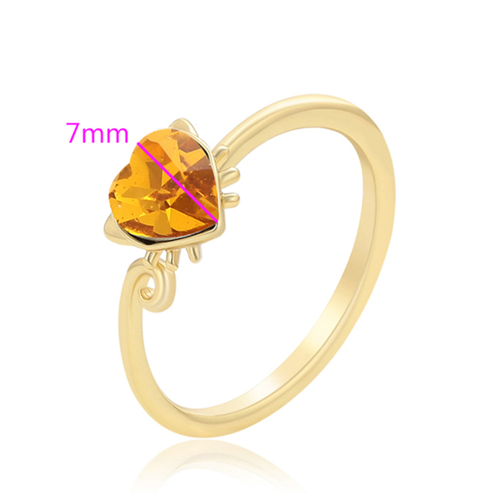 Pozlátený Zliatinový Prsteň s so Žltým Emporia® Krištáľom 2 