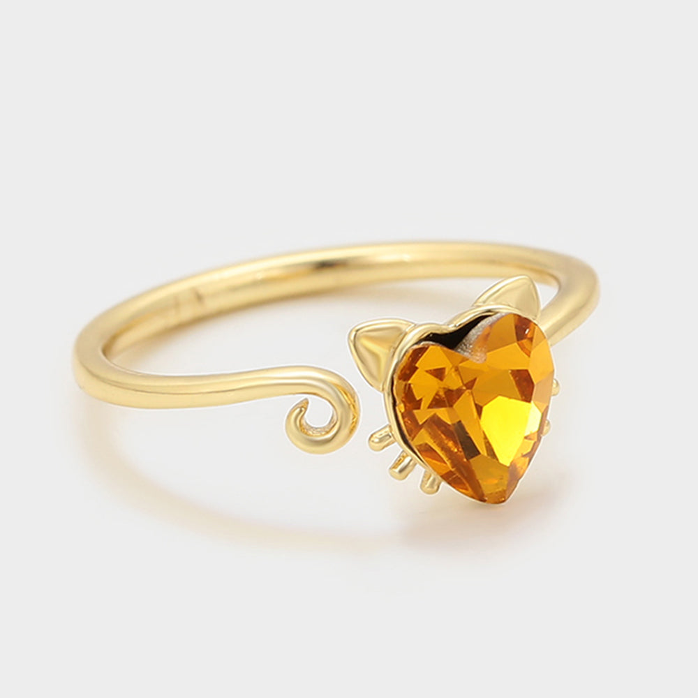 Pozlátený Zliatinový Prsteň s so Žltým Emporia® Krištáľom 4 