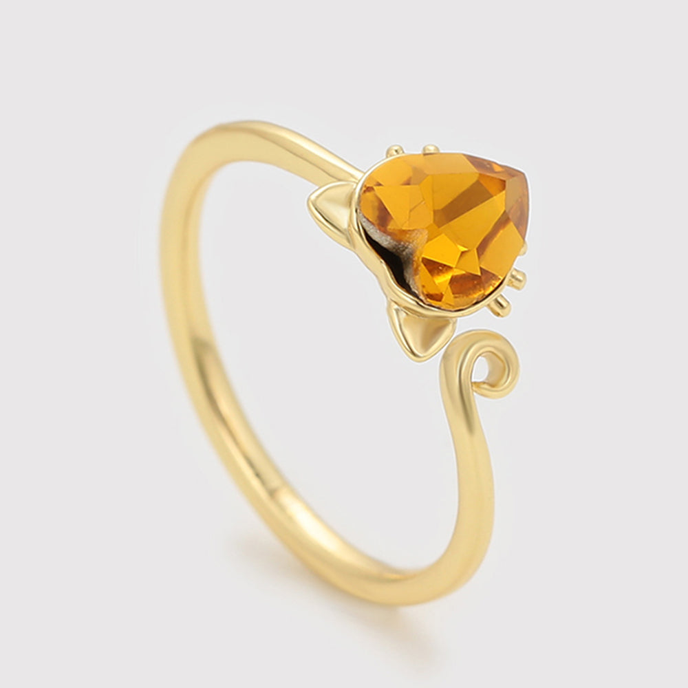 Pozlátený Zliatinový Prsteň s so Žltým Emporia® Krištáľom 5 