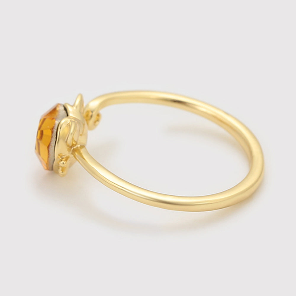 Pozlátený Zliatinový Prsteň s so Žltým Emporia® Krištáľom