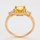 Pozlátený Zliatinový Prsteň s so Žltým Emporia® Krištáľom a Bielym Emporia® Krištáľom