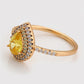 Pozlátený Zliatinový Prsteň s so Žltým Emporia® Krištáľom a Bielym Emporia® Krištáľom