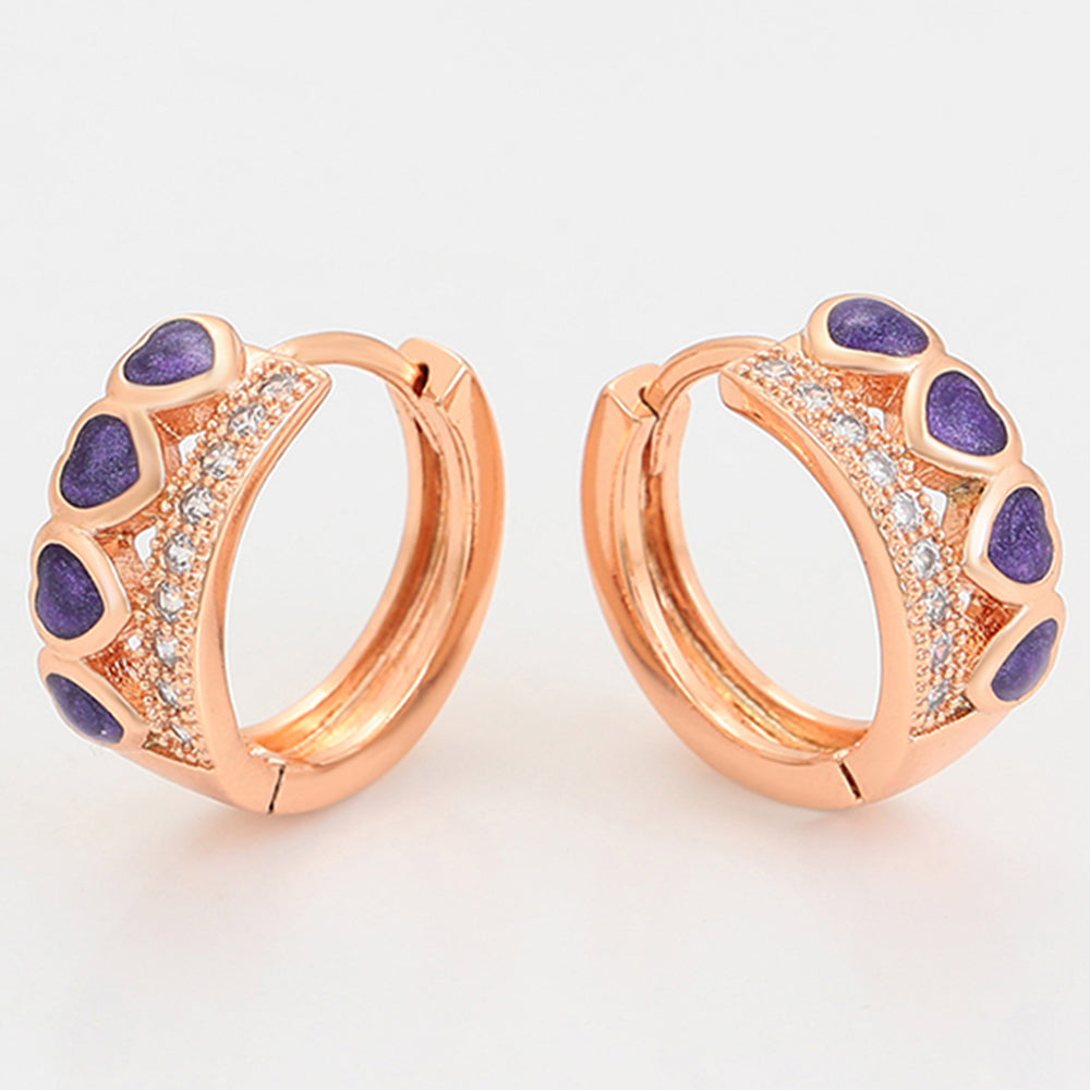 Pozlátené Zliatinové Sada s Fialovým Emporia® Krištáľom ( Náušnice+Prsteň ) 3 