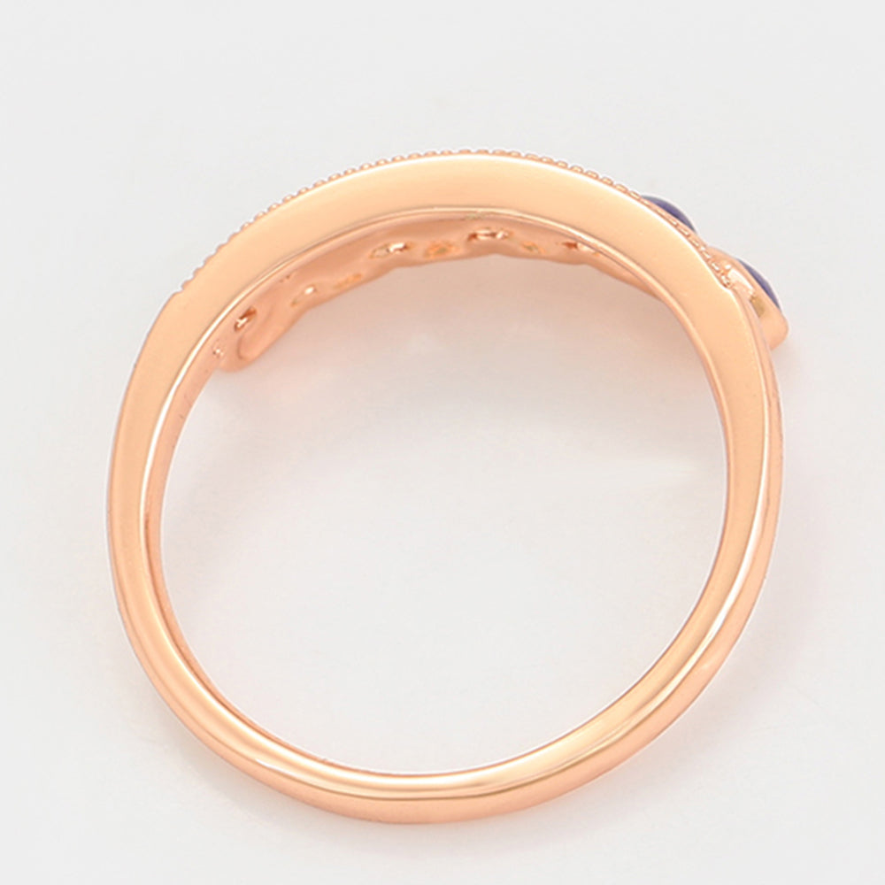 Pozlátené Zliatinové Sada s Fialovým Emporia® Krištáľom ( Náušnice+Prsteň ) 8 