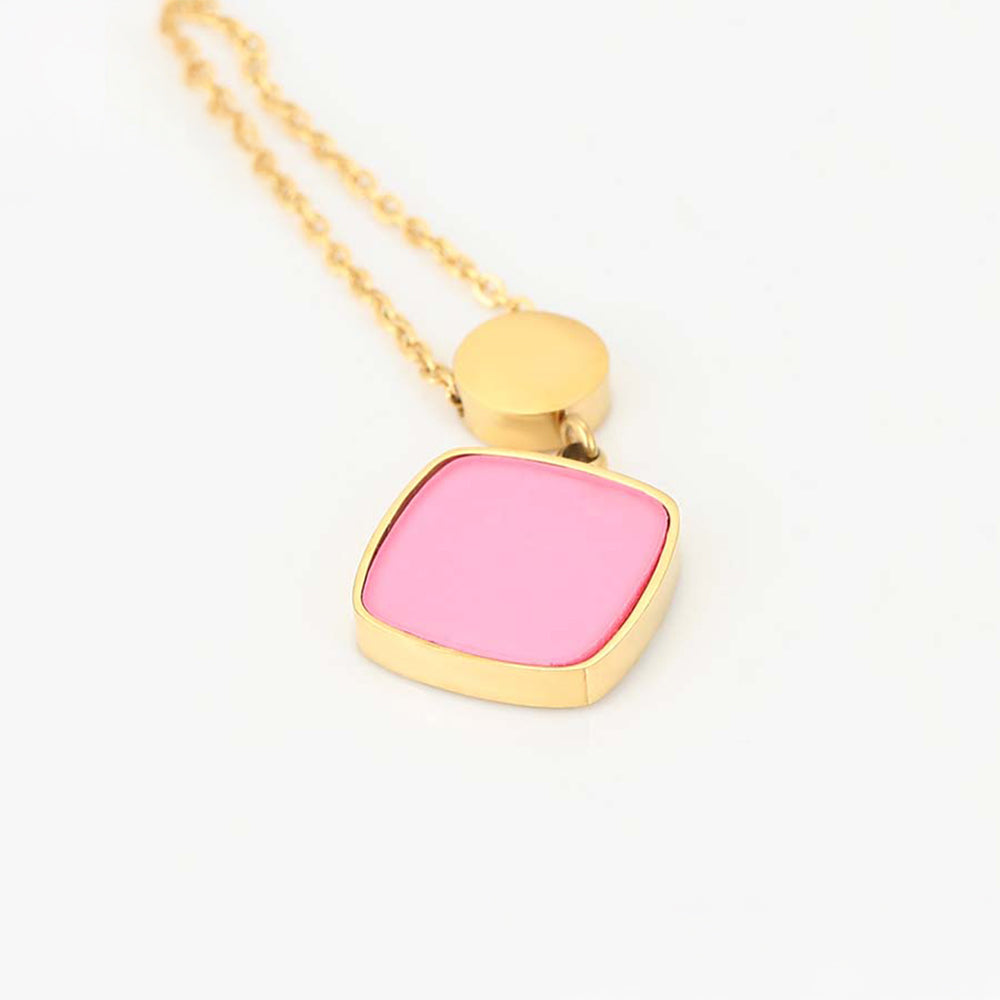 Pozlátený Zliatinový Náhrdelník s Ružovým Emporia® Krištáľom 3 