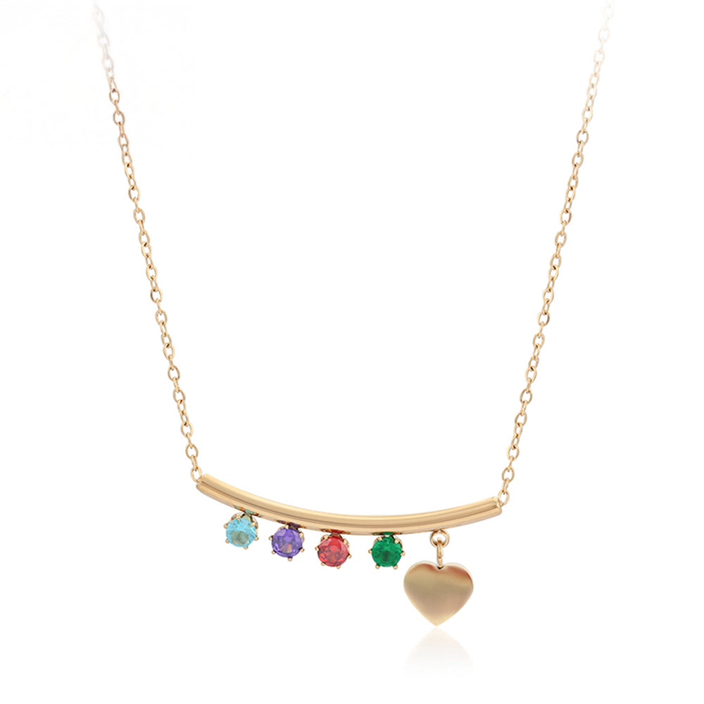 Pozlátený Zliatinový Náhrdelník s Červeným Emporia® Krištáľom a so Zeleným Emporia® Krištáľom 1 