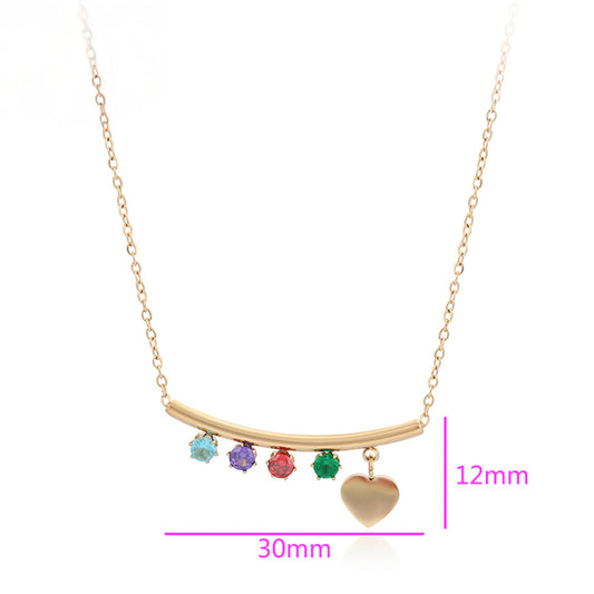 Pozlátený Zliatinový Náhrdelník s Červeným Emporia® Krištáľom a so Zeleným Emporia® Krištáľom