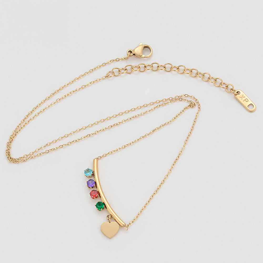 Pozlátený Zliatinový Náhrdelník s Červeným Emporia® Krištáľom a so Zeleným Emporia® Krištáľom