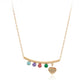 Pozlátený Zliatinový Náhrdelník s Červeným Emporia® Krištáľom a so Zeleným Emporia® Krištáľom