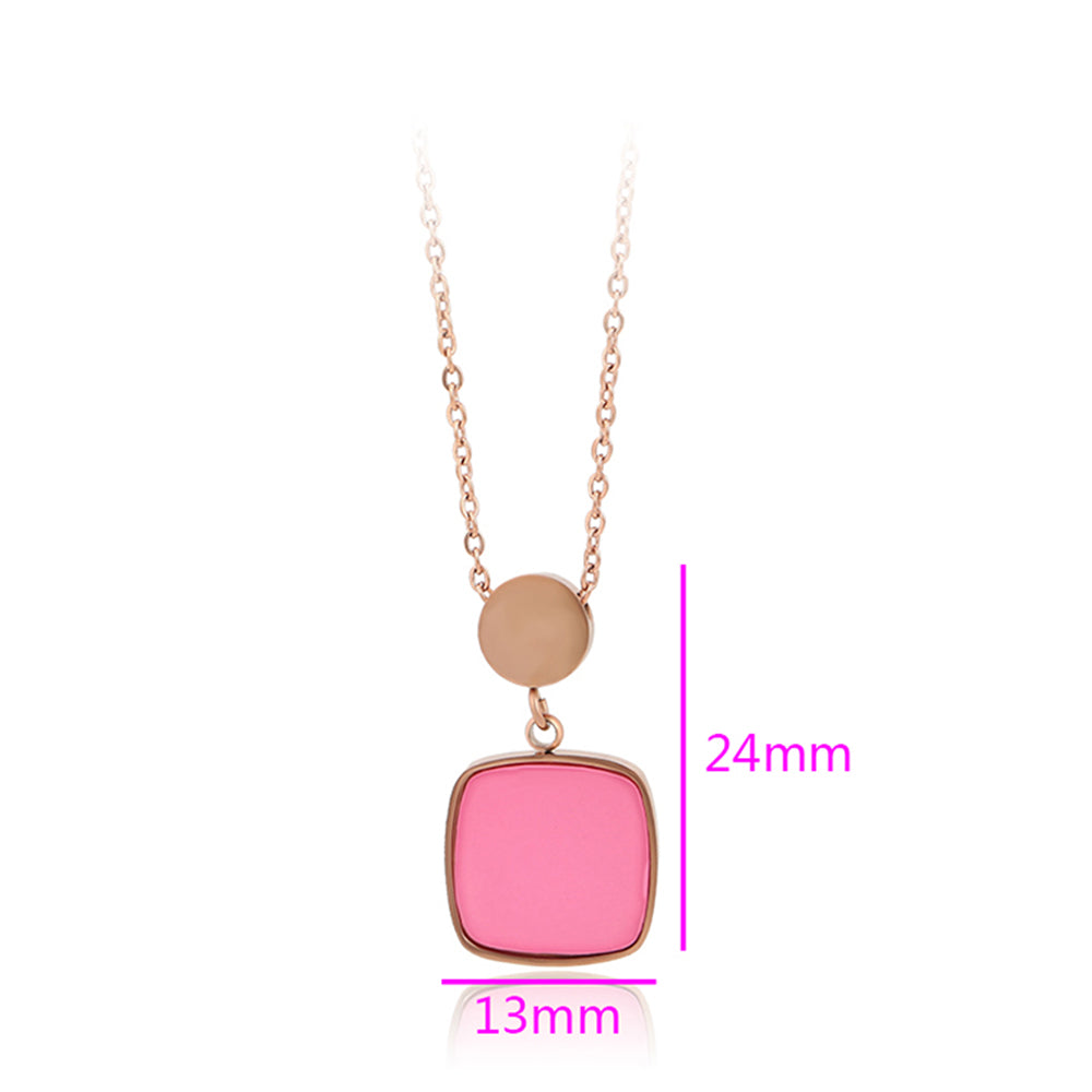 Pozlátený Zliatinový Náhrdelník s Ružovým Emporia® Krištáľom 2 