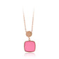 Pozlátený Zliatinový Náhrdelník s Ružovým Emporia® Krištáľom