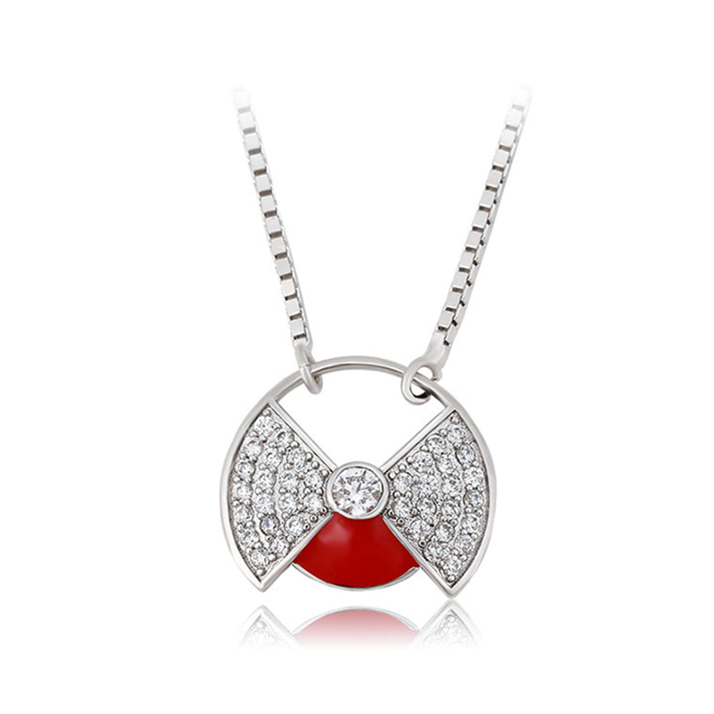 Pozlátený Zliatinový Náhrdelník s Červeným Emporia® Krištáľom