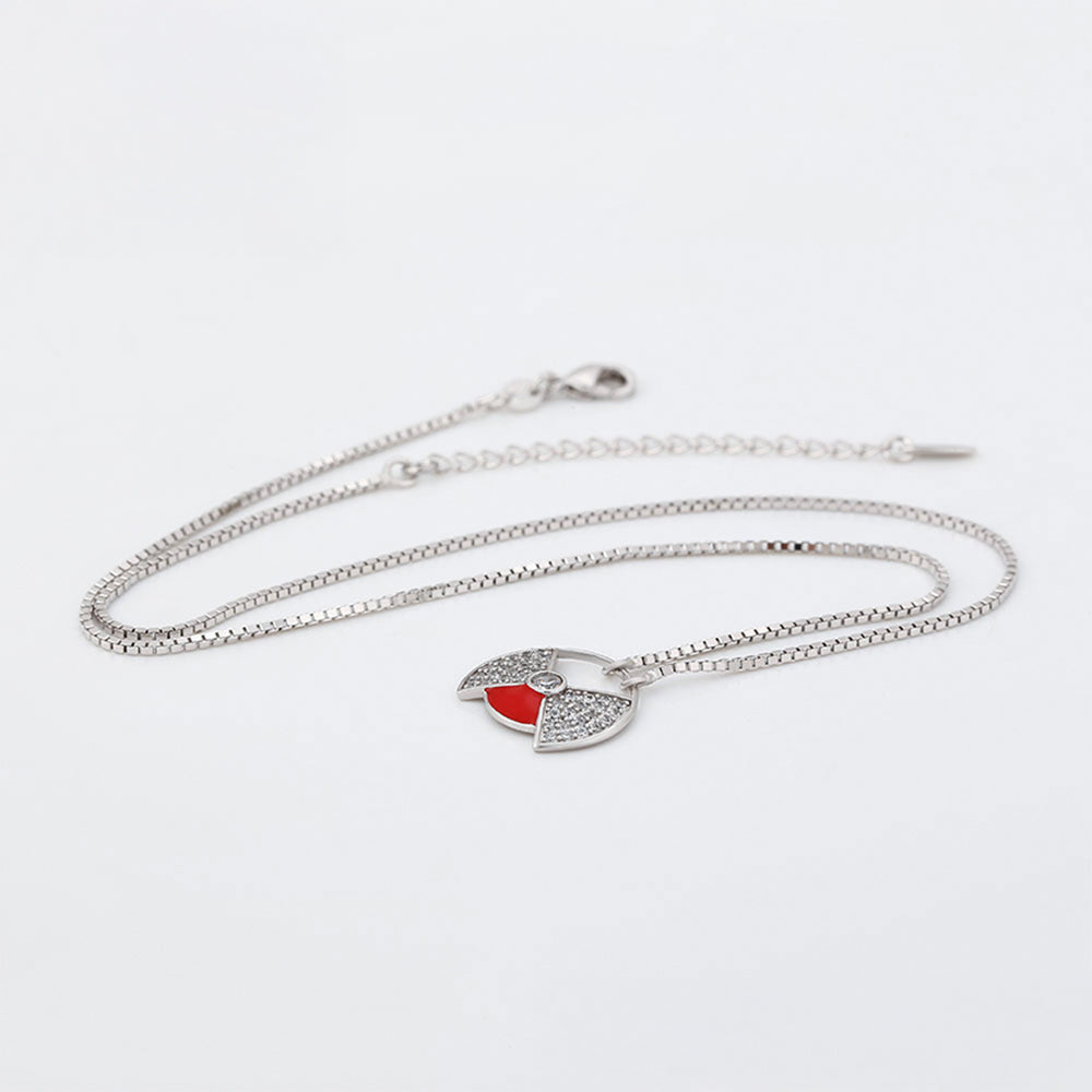 Pozlátený Zliatinový Náhrdelník s Červeným Emporia® Krištáľom 3 