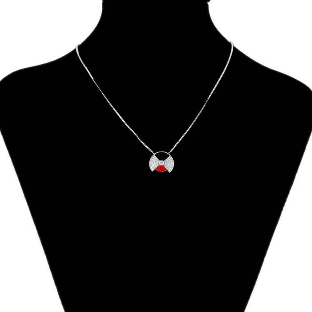 Pozlátený Zliatinový Náhrdelník s Červeným Emporia® Krištáľom 8 