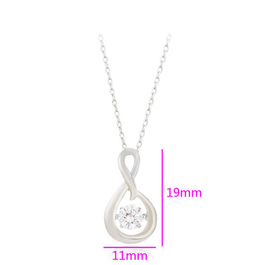 Pozlátený Zliatinový Náhrdelník s Bielym Emporia® Krištáľom ( Náhrdelník+Prívesok )