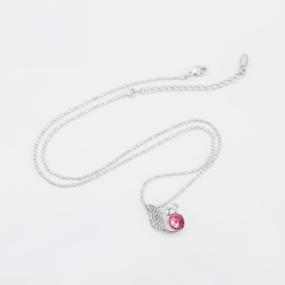 Pozlátený Zliatinový Náhrdelník s Ružovým Emporia® Krištáľom