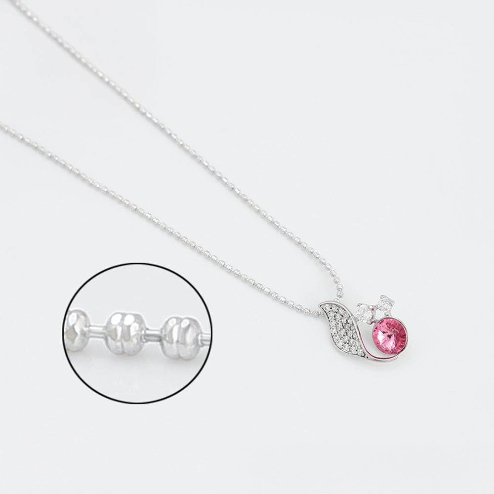 Pozlátený Zliatinový Náhrdelník s Ružovým Emporia® Krištáľom 4 