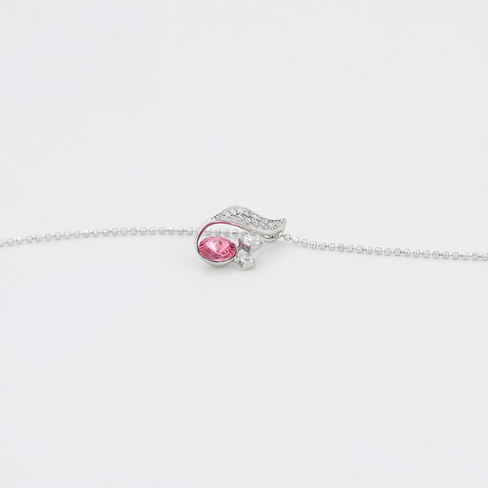Pozlátený Zliatinový Náhrdelník s Ružovým Emporia® Krištáľom
