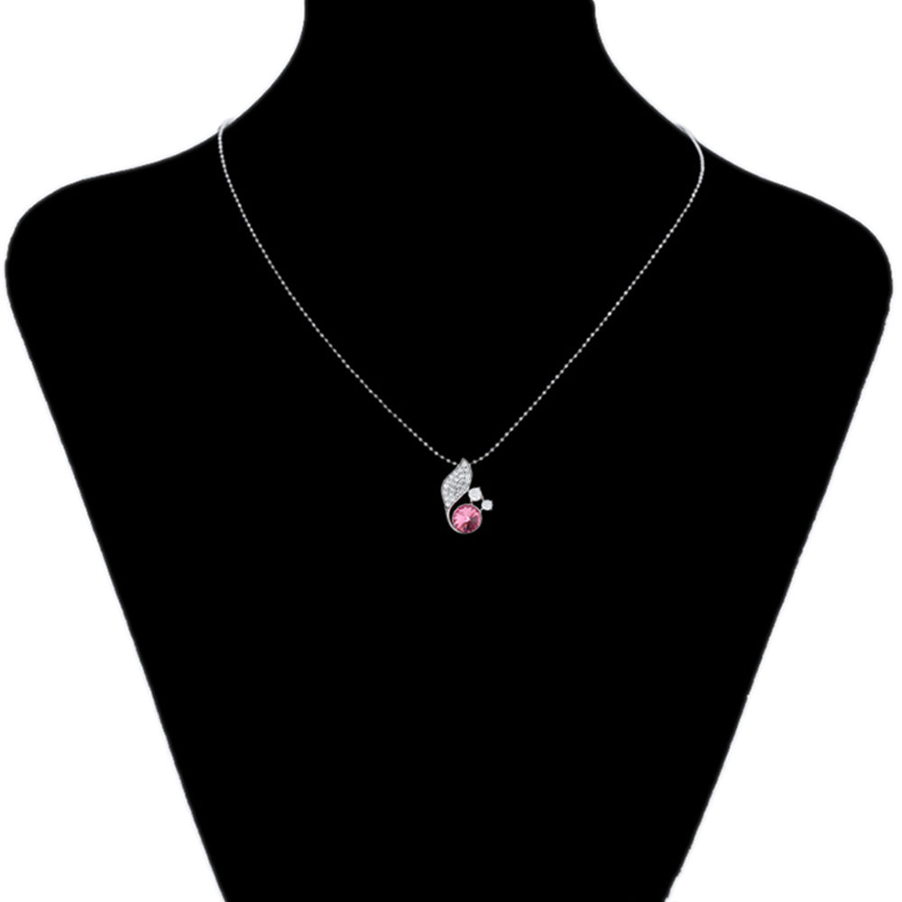 Pozlátený Zliatinový Náhrdelník s Ružovým Emporia® Krištáľom 8 