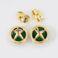 Pozlátené Zliatinové Náušnice s so Zeleným Emporia® Krištáľom a Bielym Emporia® Krištáľom