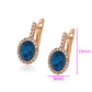 Pozlátené Zliatinové Náušnice s Modrým Emporia® Krištáľom a Bielym Emporia® Krištáľom