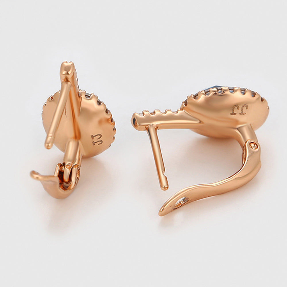 Pozlátené Zliatinové Náušnice s Modrým Emporia® Krištáľom a Bielym Emporia® Krištáľom 3 