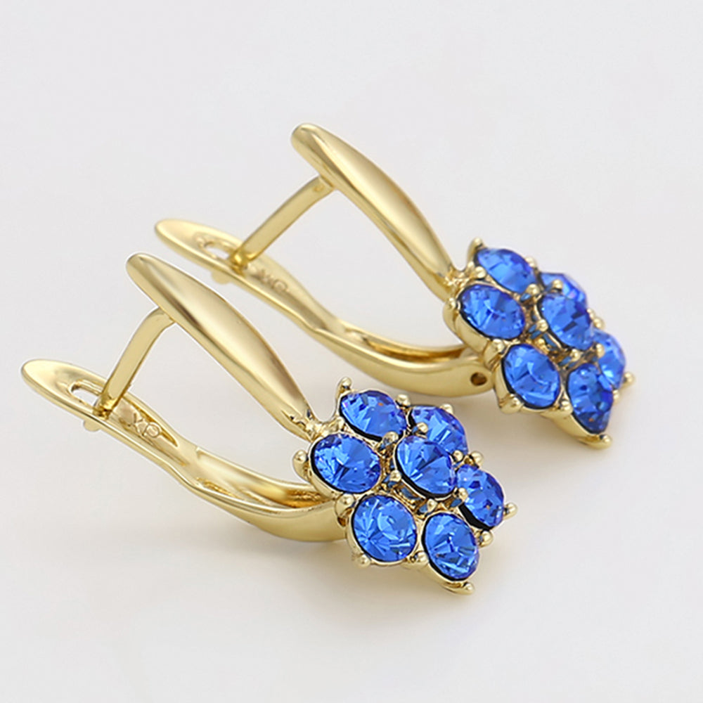 Pozlátené Zliatinové Náušnice s Modrým Emporia® Krištáľom 3 