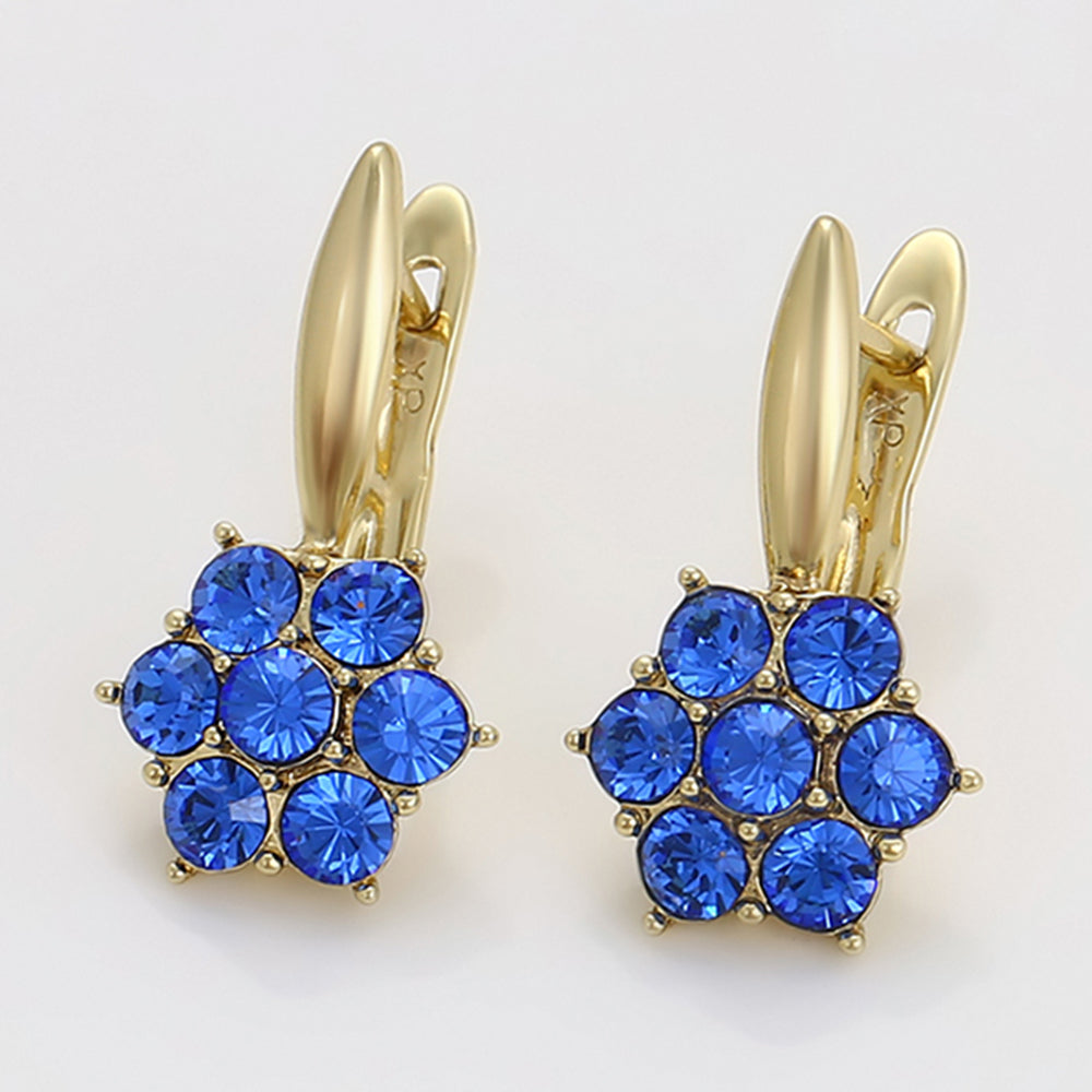 Pozlátené Zliatinové Náušnice s Modrým Emporia® Krištáľom 6 