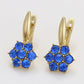 Pozlátené Zliatinové Náušnice s Modrým Emporia® Krištáľom