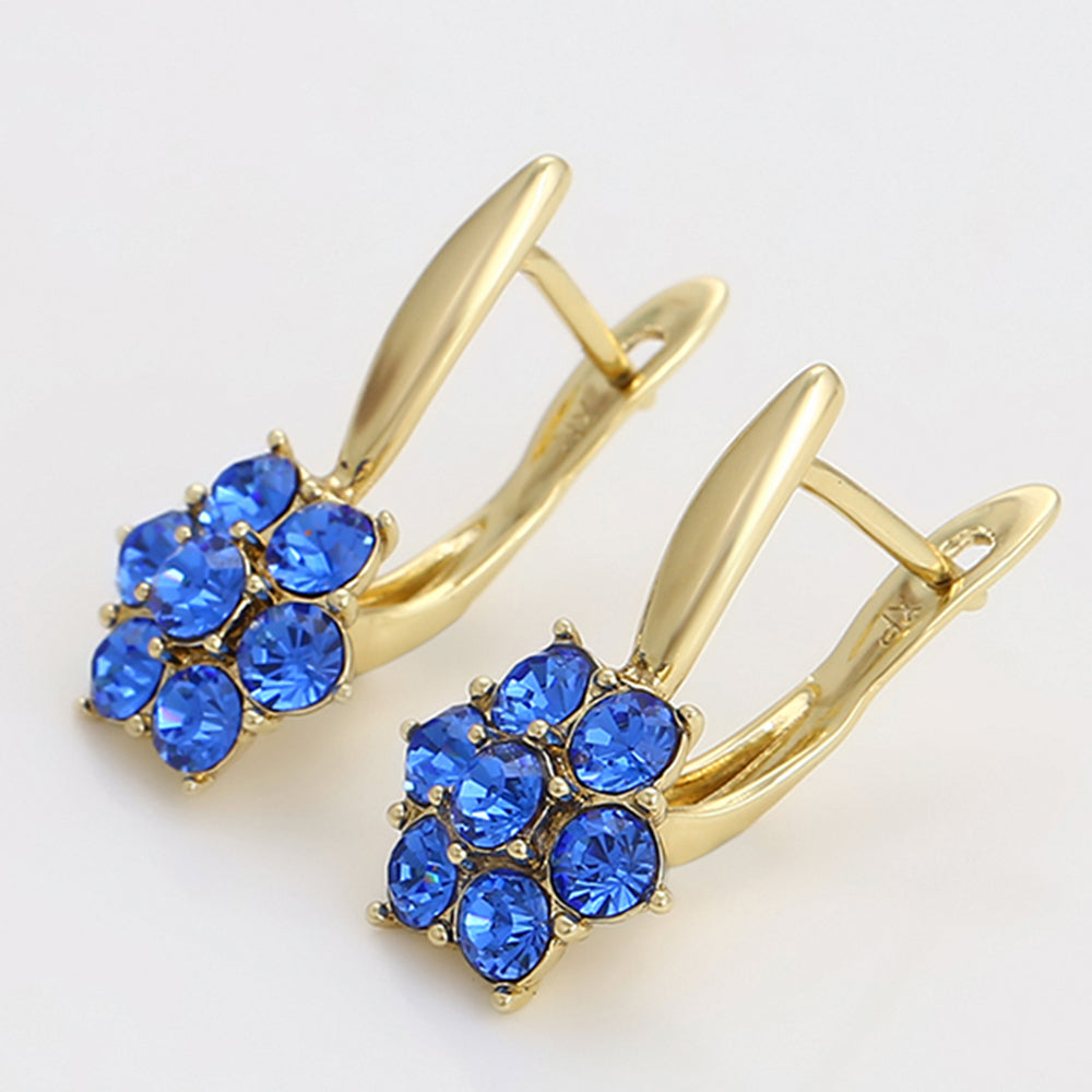 Pozlátené Zliatinové Náušnice s Modrým Emporia® Krištáľom 7 
