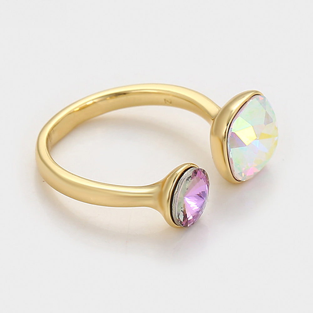 Pozlátený Zliatinový Prsteň s Fialovým Emporia® Krištáľom a Bielym Emporia® Krištáľom