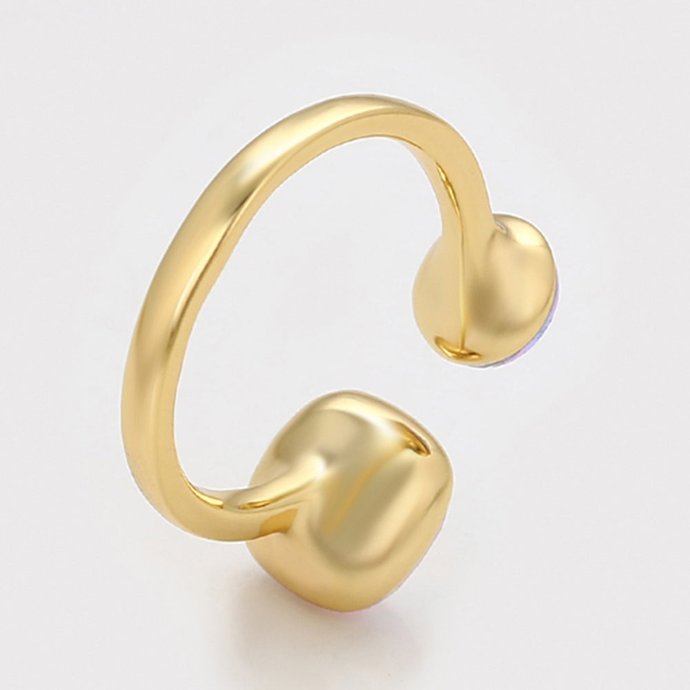 Pozlátený Zliatinový Prsteň s Fialovým Emporia® Krištáľom a Bielym Emporia® Krištáľom 5 