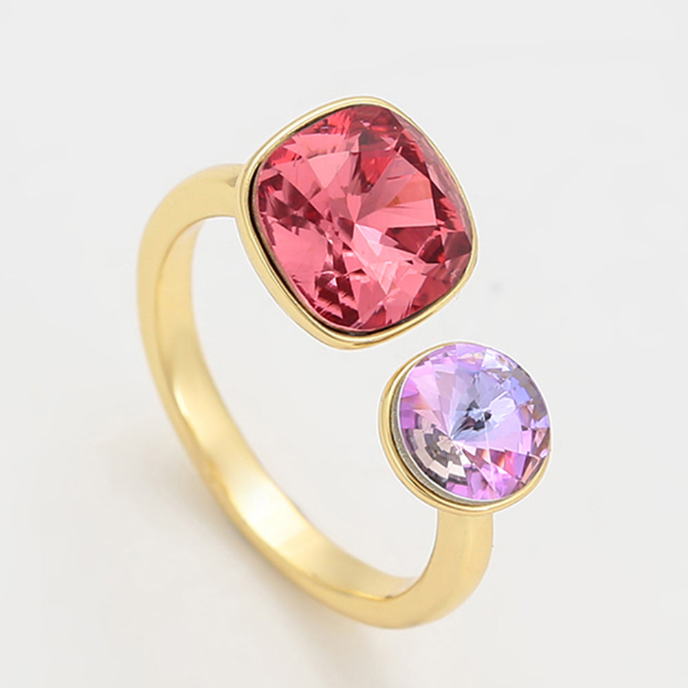 Pozlátený Zliatinový Prsteň s Ružovým Emporia® Krištáľom