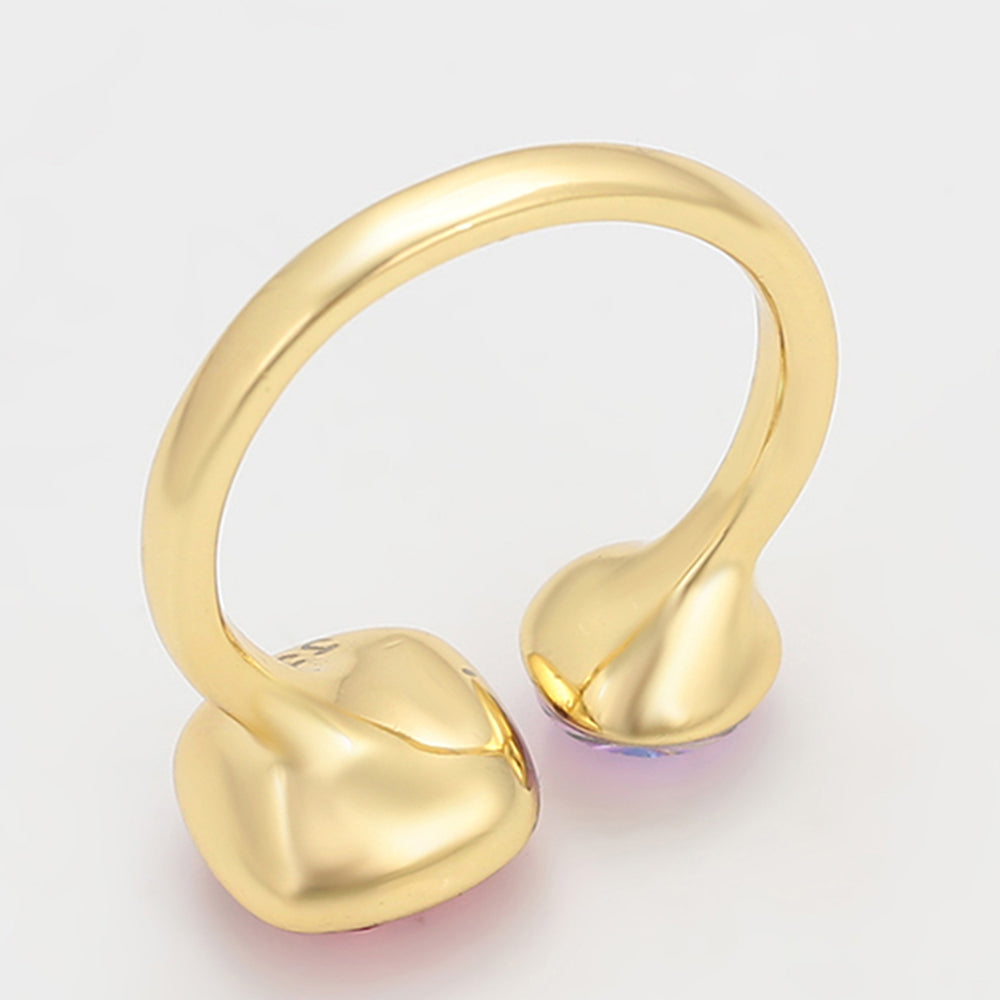 Pozlátený Zliatinový Prsteň s Ružovým Emporia® Krištáľom 6 