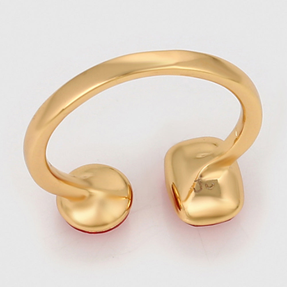 Pozlátený Zliatinový Prsteň s Červeným Emporia® Krištáľom 5 