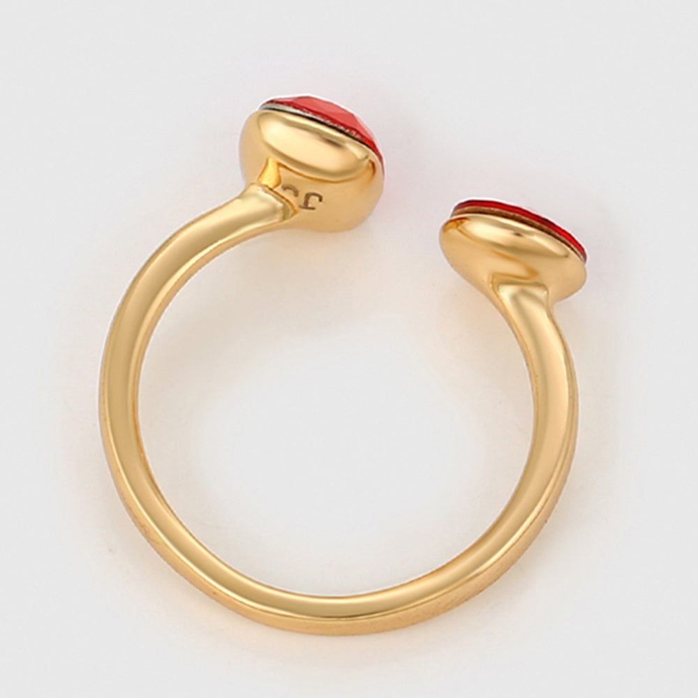 Pozlátený Zliatinový Prsteň s Červeným Emporia® Krištáľom 6 