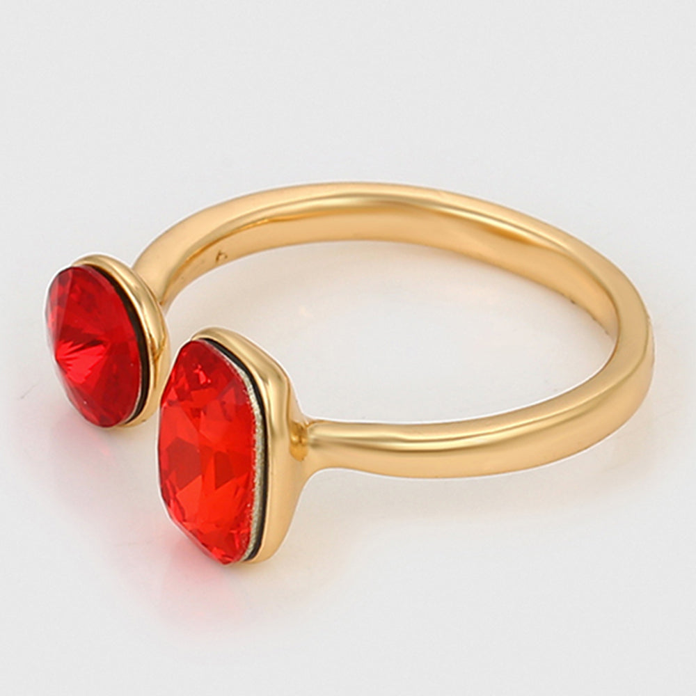 Pozlátený Zliatinový Prsteň s Červeným Emporia® Krištáľom 7 