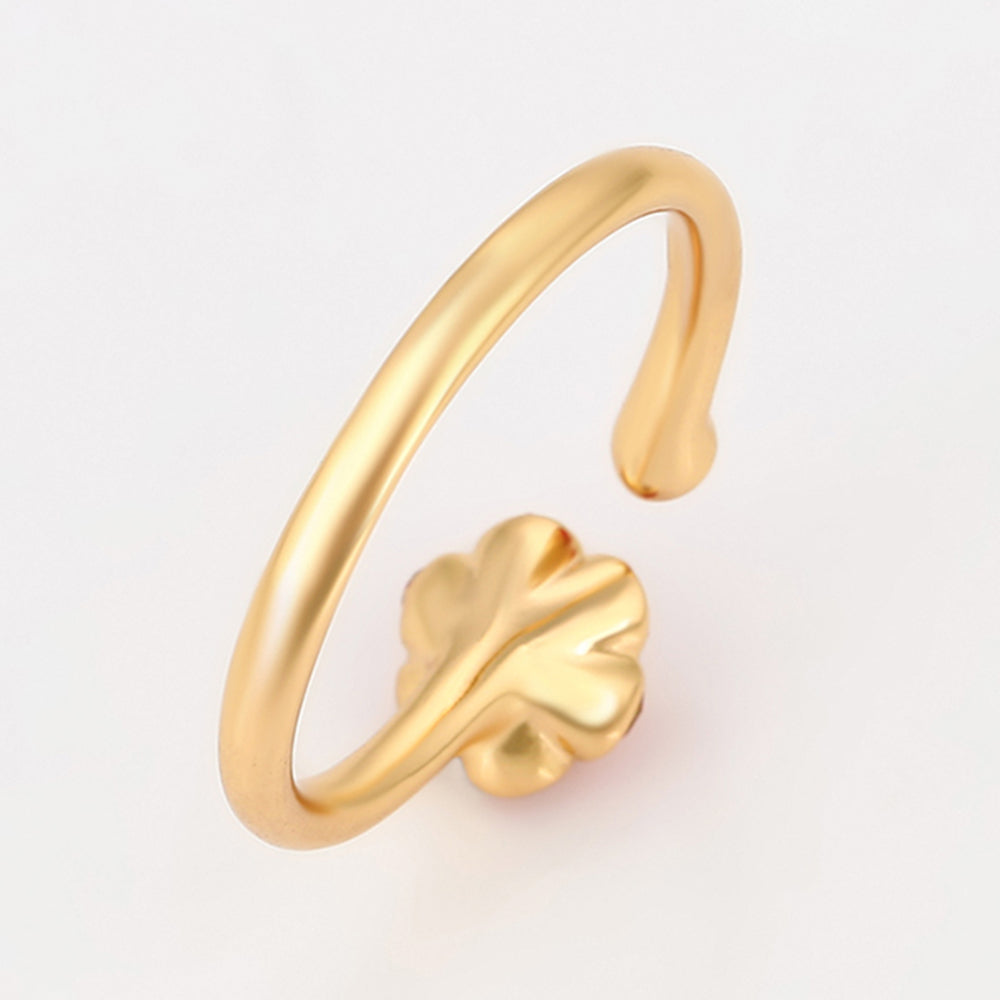 Pozlátený Zliatinový Prsteň s Červeným Emporia® Krištáľom 6 