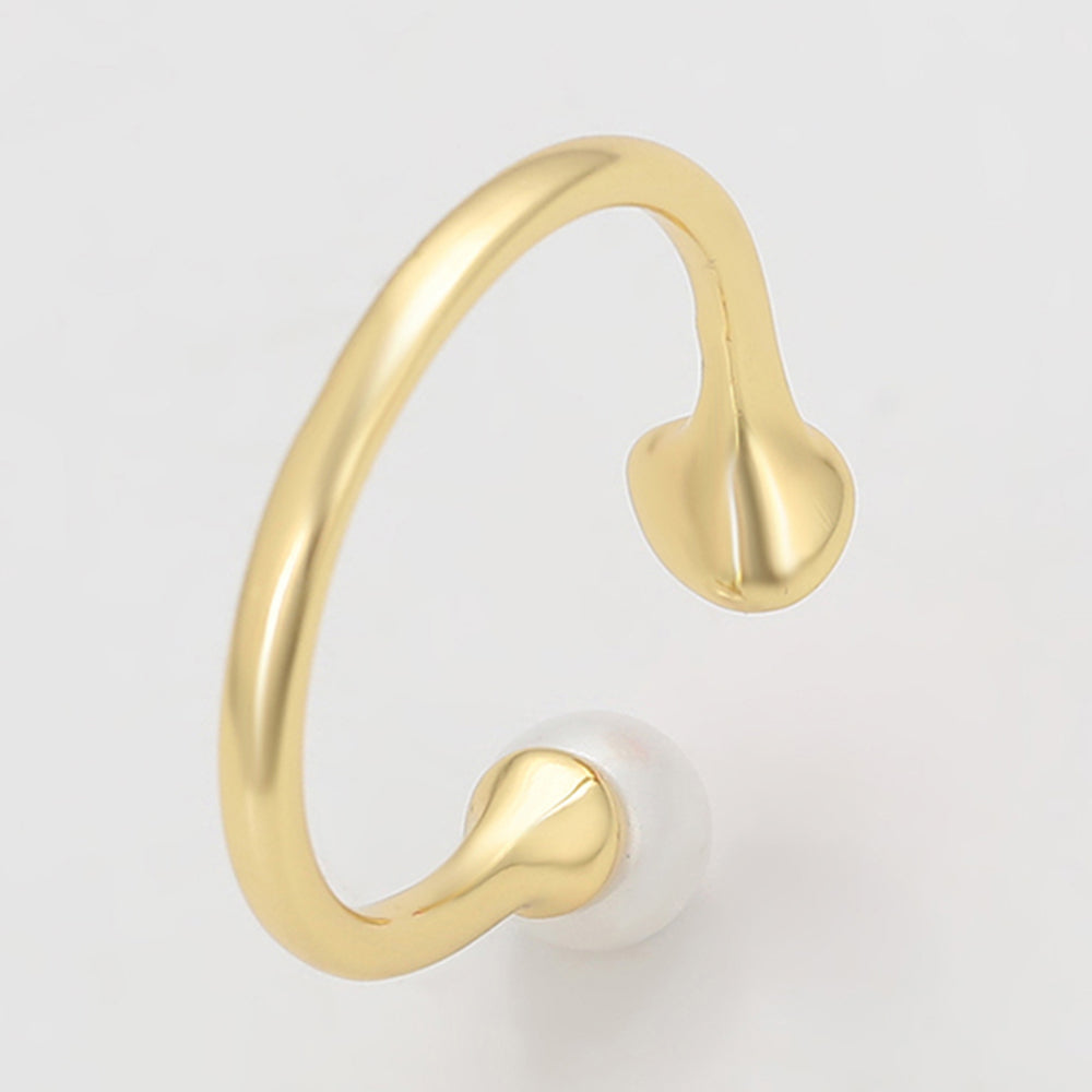 Pozlátený Zliatinový Prsteň s Sklenená perla a Červeným Emporia® Krištáľom 6 