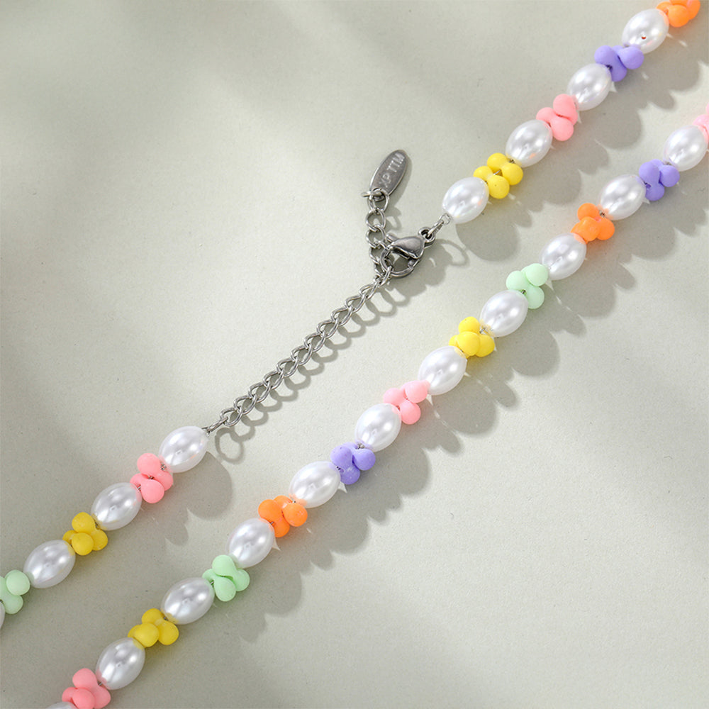 Pozlátený Zliatinový Náhrdelník s Sklenená perla